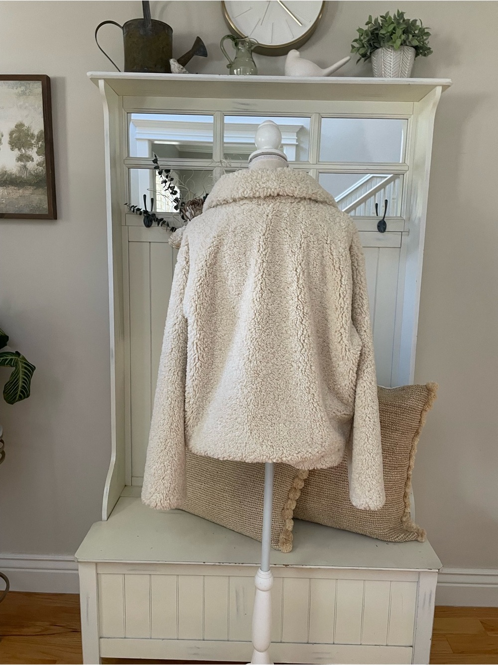 MICHAEL Michael Kors Cream Teddy Pullover Fleece Jacket - Picture 6 of 9